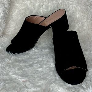 Madden Girl Black Velvety Mules 8.5